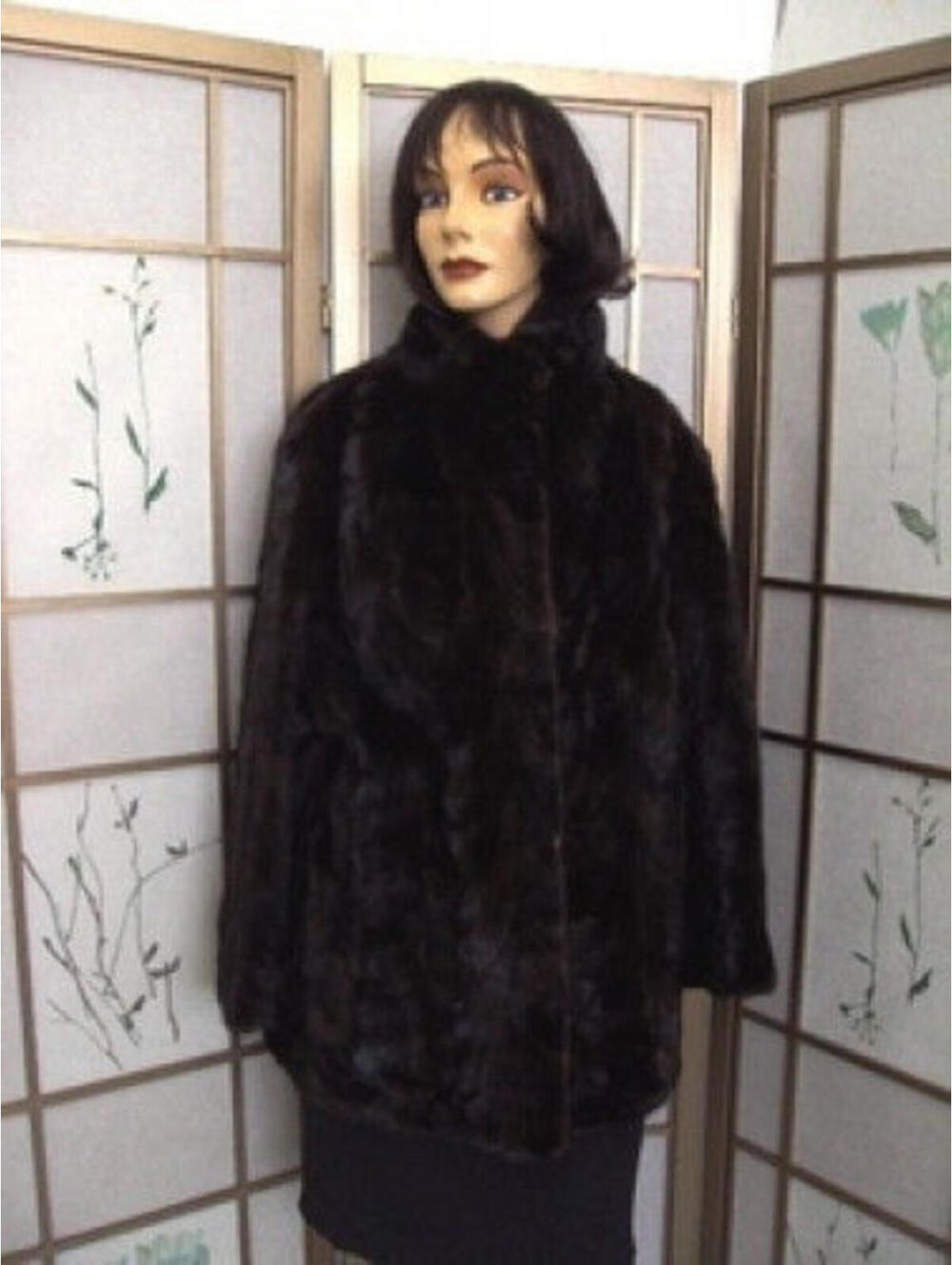 MINT DARK RANCH MINK FUR JACKET COAT WOMEN SIZE 6 SMALL
